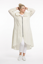 AKH viscose A-lijn zomer jas apart /stretch /wit/zwart/stretch