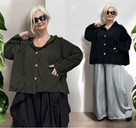 Moonshine fijn corduroy katoen A-lijn blazer met capuchon  apart/in meerdere kleuren