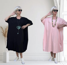 ITALIA MODA oversized katoen A-lijn jurk stretch /in meerdere kleuren