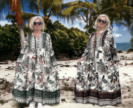 ITALIA oversized viscose A-lijn BOHO jurk/in meerdere kleuren