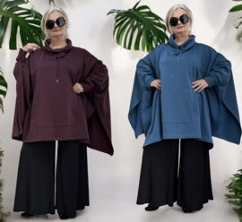 R.A.F.A.Y katoen joggingstof tuniek/poncho/ stretch/in meerdere kleuren