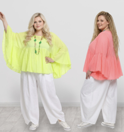 ITALIA MODA oversized de modieuze kleuring  katoen top apart  /in meerdere kleuren