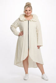 AKH viscose A-lijn zomer jas apart /stretch /wit/zwart/stretch