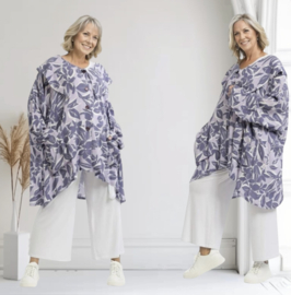 AKH viscose A-lijn zomer jas/blazer/vest/tuniek apart met knoopsluiting