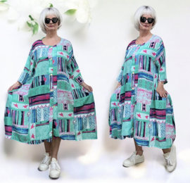 AKH oversized chique viscose A-lijn  hemd/tuniek met zakken /niet doorschijnend