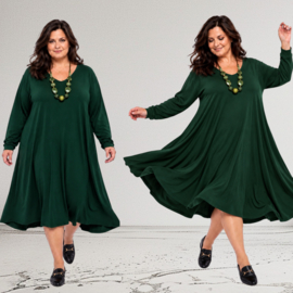 ITALIA   jersey viscose mix  A-lijn jurk stretch  /in meerdere kleuren