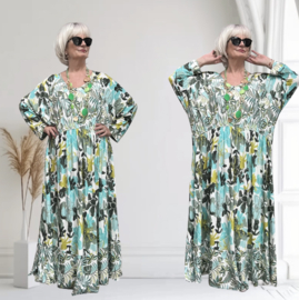 Mila Ragazza oversized A-lijn jersey boho jurk  apart (extra groot)stretch