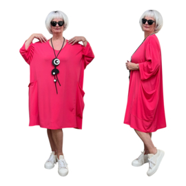 AKH oversized viscose mix  A-lijn tuniek apart stretch
