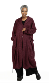 AKH oversized viscose mix jersey A-lijn blazer/vest apart stretch