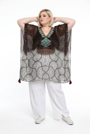 ONE OF A KIND  zomer viscose poncho/tuniek