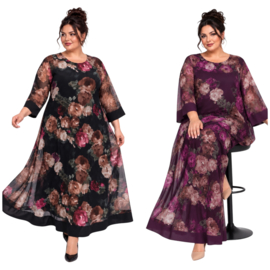 ITALIA MODA oversized chiffon A-lijn wijde jurk gevoerd/in meerdere kleuren