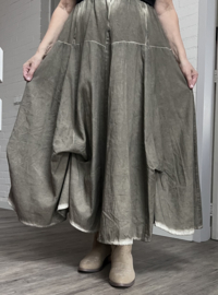 LUUKAA de modieuze kleuring oversized katoen rok met verstelbare plooien/in meerdere kleuren