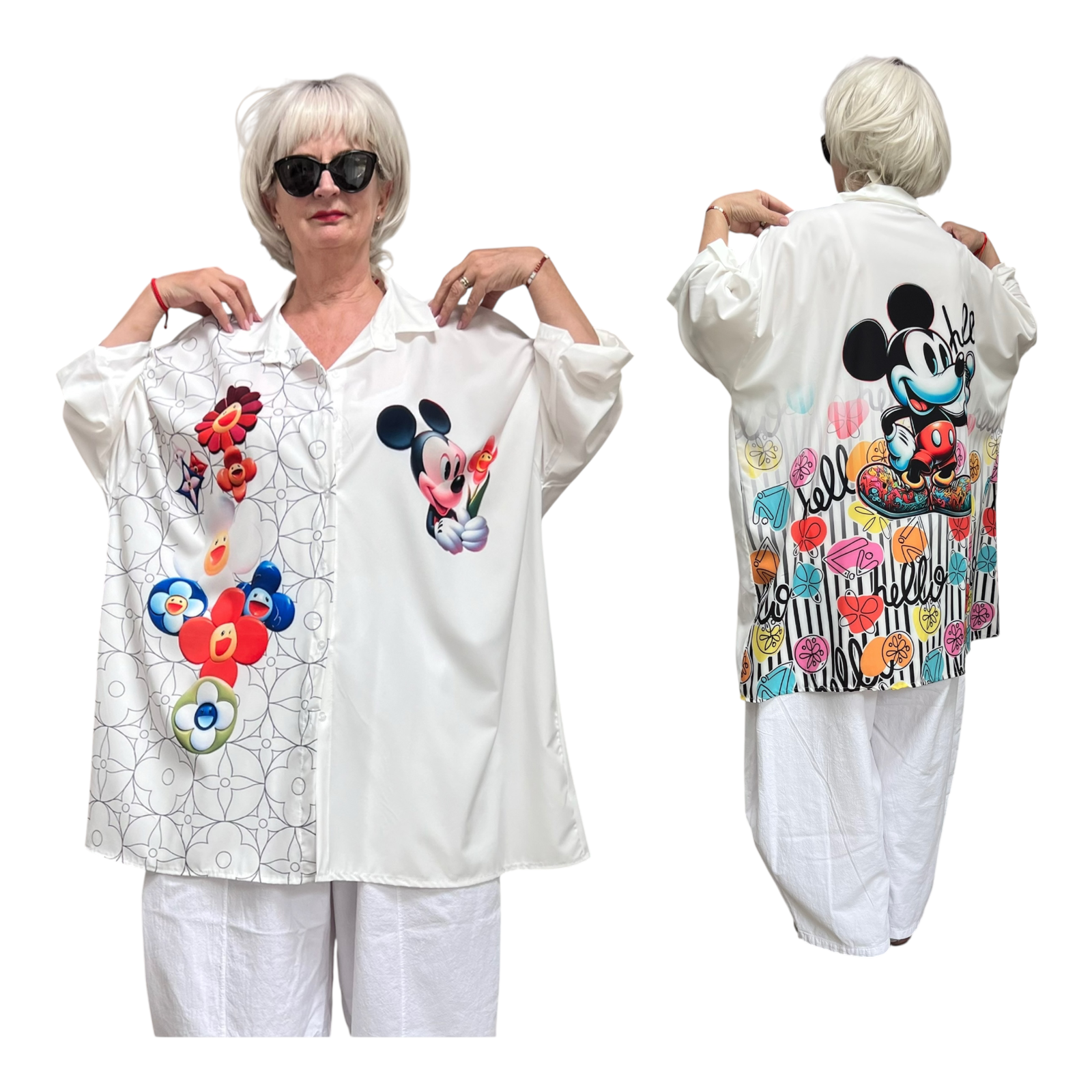ITALIA oversized viscose blouse/hemd