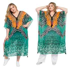 ONE OF A KIND  viscose zomer poncho/tuniek ( extra groot)