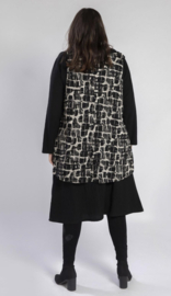 AKH A-lijn jurk + top apart zwart/wit /stretch