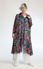 AKH oversized chique chiffon A-lijn  hemd/tuniek met ritssluiting  apart
