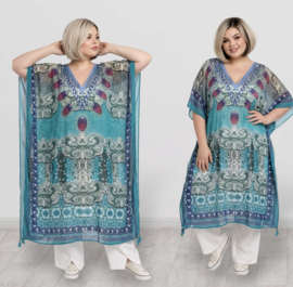 ONE OF A KIND  viscose zomer poncho/tuniek ( extra groot)