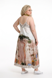 ITALIA Moda oversized viscose /zijde A-lijn zomer jurk