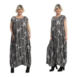 AKH oversized chique viscose  A-lijn  jurk apart/niet doorschijnend