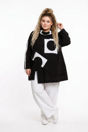 Vincenzo Allocca oversized viscose  tuniek  apart/stretch zwart/wit