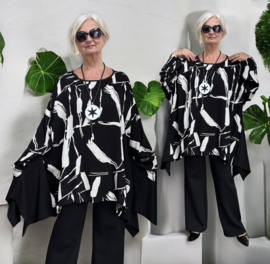 Vincenzo Allocca oversized viscose A-lijn tuniek tuniek zwart/wit
