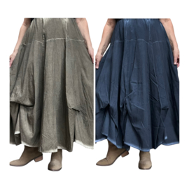 LUUKAA de modieuze kleuring oversized katoen rok met verstelbare plooien/in meerdere kleuren