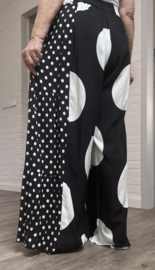 Jean Marc Philippe viscose wijde broek zwart/wit