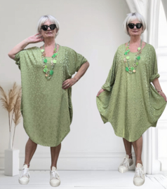 AKH oversized viscose mix jurk/tuniek met zakken apart stretch