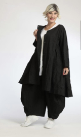 AKH katoen A-lijn blazer/vest/ met knoopsluiting zwart