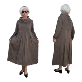 LUUKAA de modieuze kleuring oversized katoen A-lijn jurk stretch