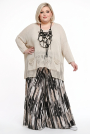 ITALY Mode jersey viscose  wijde broek apart /zeer rekbaar