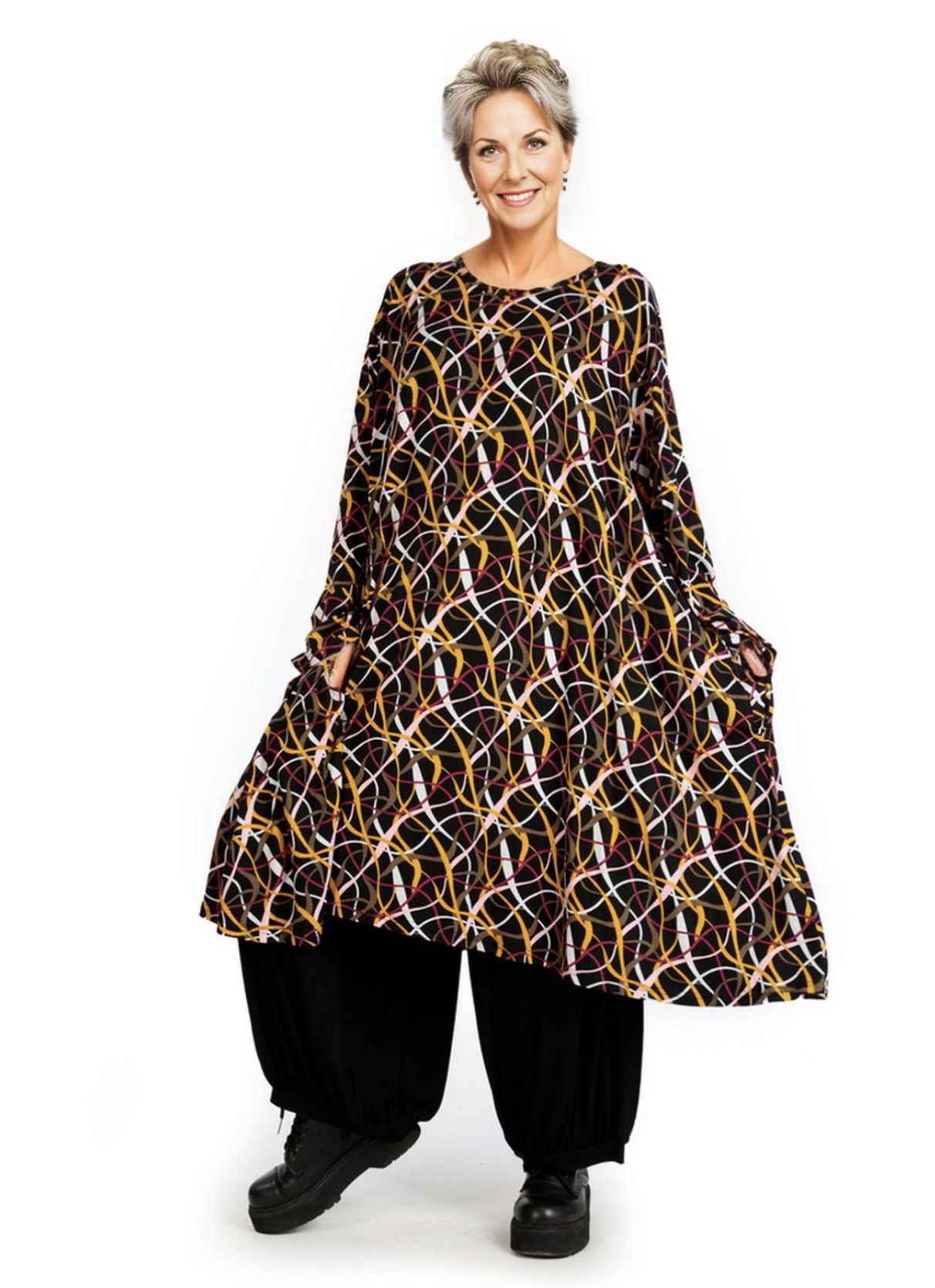 AKH oversized viscose tricot  A-lijn tuniek  apart stretch