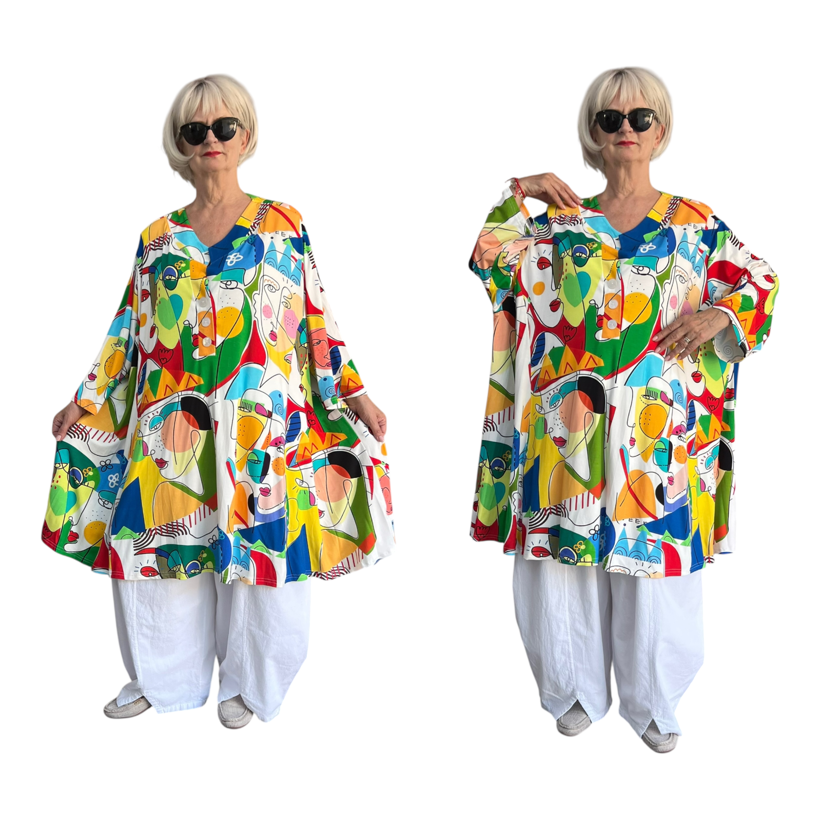 New Jersey oversized viscose A-lijn jurk/tuniek /extra wijd/ stretch