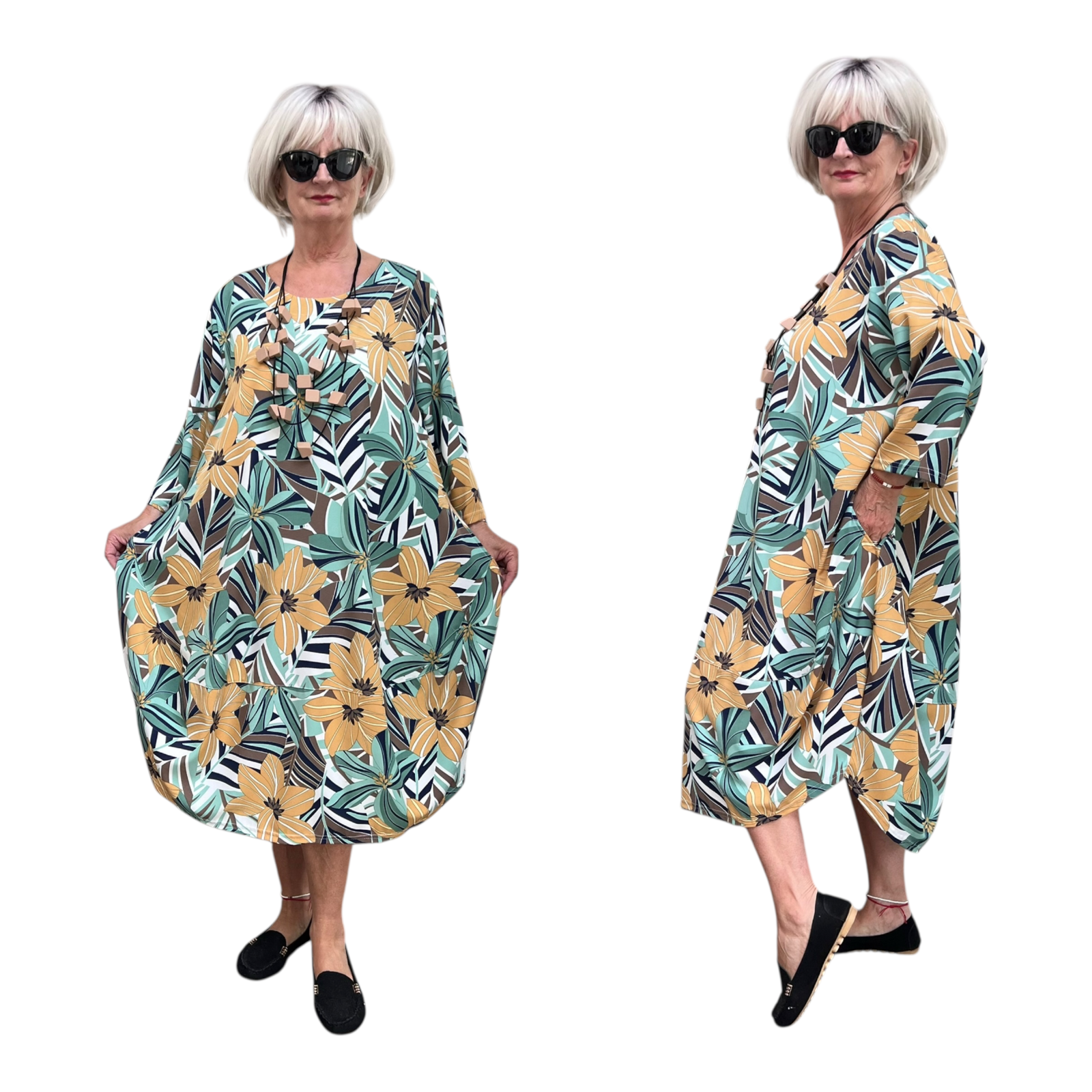 New Jersey viscose ballon jurk