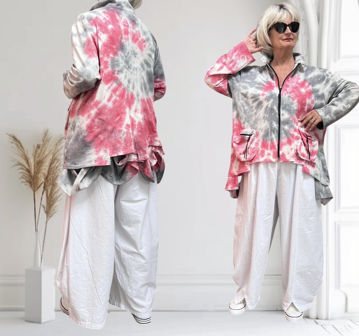 Zedd Plus de modieuze kleuring viscose A-lijn blazer/vest stretch
