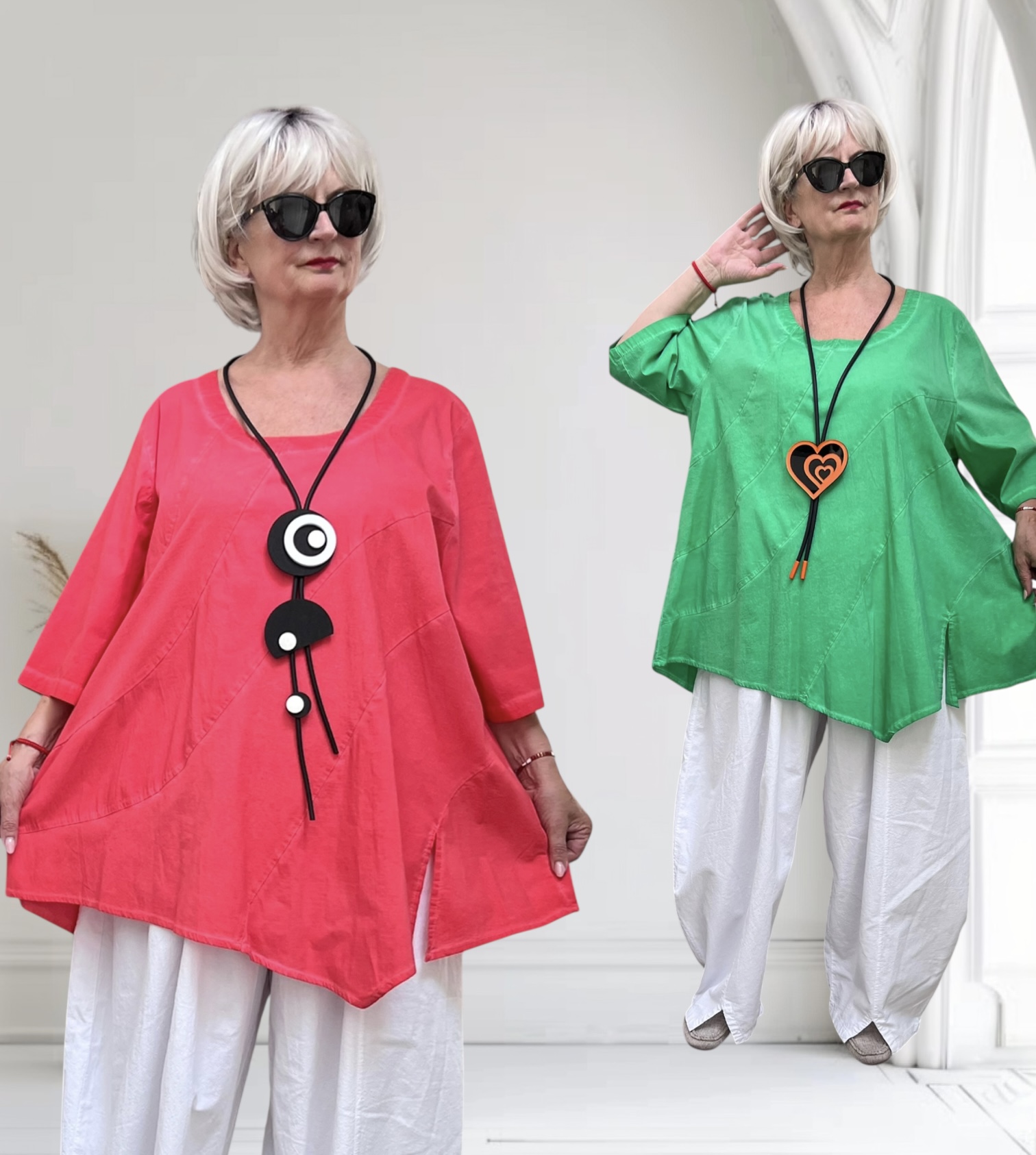 SINNE design.. A- lijn viscose tuniek stretch/in meerdere kleuren