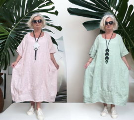 Moonshine oversized  linnen jurk apart/in meerdere kleuren