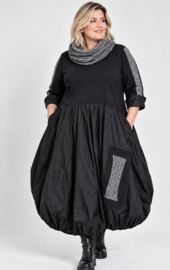 Vincenzo Allocca oversized katoen ballonjurk met sjaal apart/stretch zwart