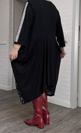 Vincenzo Allocca oversized katoen A-lijn jurk apart zwart stretch