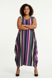 AKH oversized viscose  mix A-lijn  jurk apart/stretch