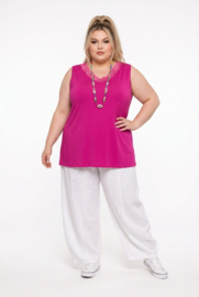 ITALIA oversized viscose top met kant /stretch /in meerdere kleuren