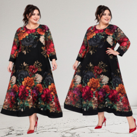 ITALIA MODA oversized chiffon A-lijn wijde jurk gevoerd