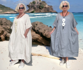 Moonshine oversized  linnen jurk apart/in meerdere kleuren