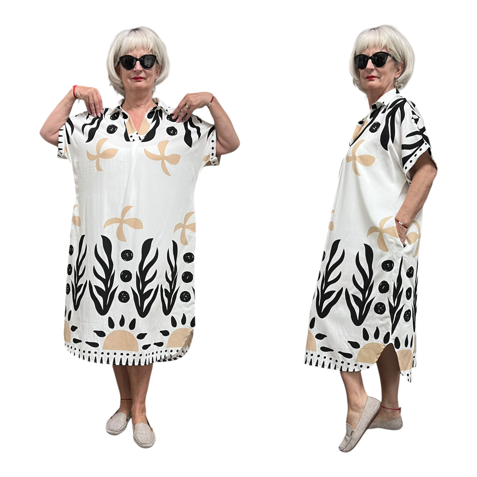 ITALIA MODA oversized visccose zomer jurk apart