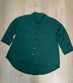 ITALIA  oversized viscose  A-lijn blouse met fijne glitter/in meerdere kleuren