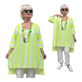 AKH oversized katoen/acryl gebreide tuniek/top  apart stretch