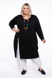AKH oversized A-lijn jurk/tuniek met rits zwart