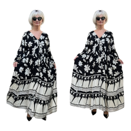 Vincenzo Allocca oversized viscose  BOHO A-lijn jurk apart