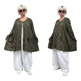 AKH oversized tricot katoen A-lijn blazer/vest apart stretch
