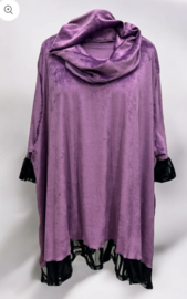 Vincenzo Allocca oversized katoen A-lijn fluwelen tuniek met colsjaal apart stretch